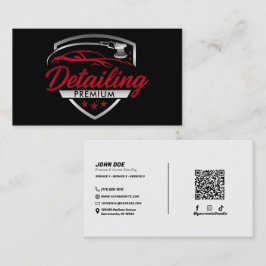 Cartão De Visita Red & Silver Premium Auto Detalhamento de Carros O