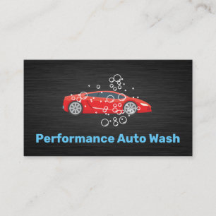 Cartão De Visita Red Sports Car Auto Wash e Detalhes