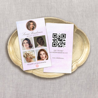 Cartão De Visita Rede de Mídia Social de Fotos Rosa Suave, Instagra