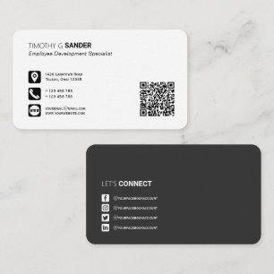 Cartão De Visita Rede de mídia social pessoal com código QR profi