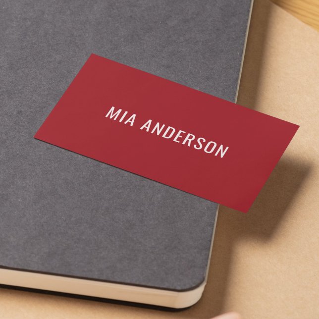 Cartão De Visita Rede de Negrito Vermelho Antigo e Elegante Minimal (Criador carregado)