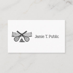 Cartão De Visita Rede de Tênis de Vintage Esporte, Raquetas Cruzad