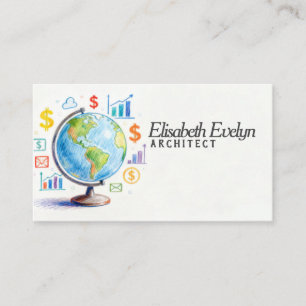 Cartão De Visita Rede Global de Negócios e Finanças