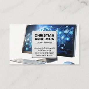 Cartão De Visita Rede global do computador   Suporte técnico