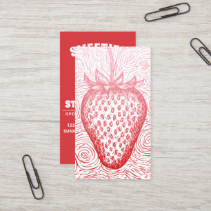 Cartão De Visita redemoinho de morango com código QR