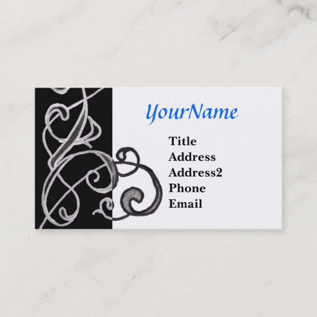 Cartão De Visita Redemoinho preto & branco (Frente)