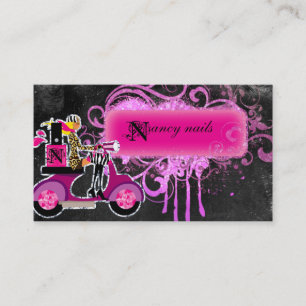 Cartão De Visita Redemoinhos do polonês do brilho da menina do