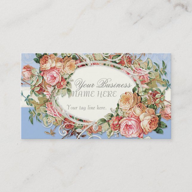 Cartão De Visita Redemoinhos modernos antigos do buquê floral dos (Frente)