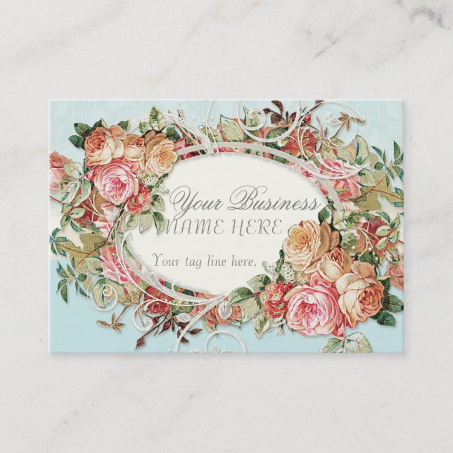 Cartão De Visita Redemoinhos modernos antigos do buquê floral dos (Frente)