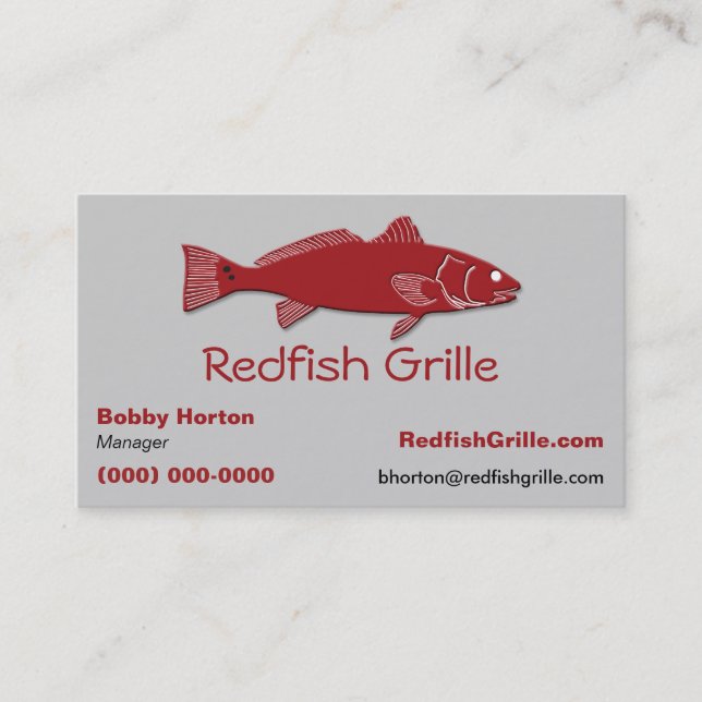 Cartão de Visita Redfish Grille (Frente)