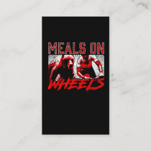 Cartão De Visita Refeições No Urso Engraçado Da Roda Perseguindo