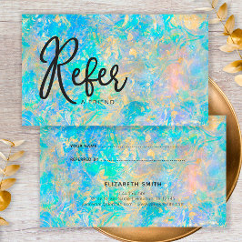 Cartão De Visita Referência de Referência de Pedra Opal Dourada Ele