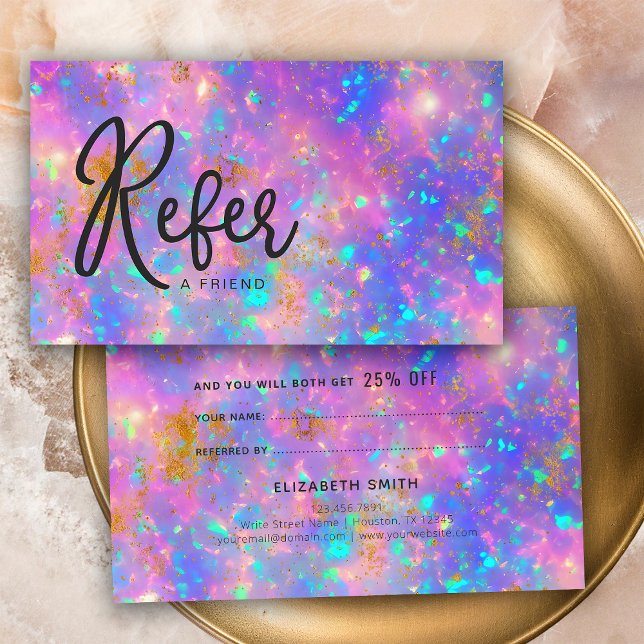 Cartão De Visita Referência de Referência de Pedra Óptica de Fogo D (Front and Back)