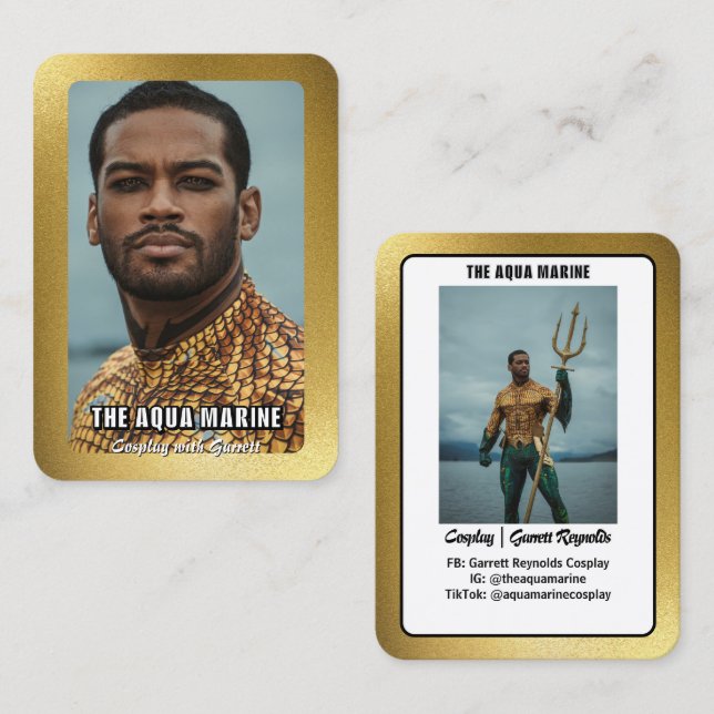 Cartão De Visita Reflexões Dourado Cosplay (Frente/Verso)