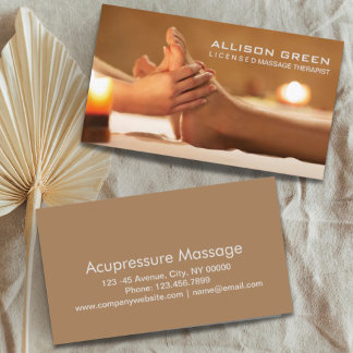 Cartão De Visita Reflexologia Terapêutica de Massagem de Acupresas 