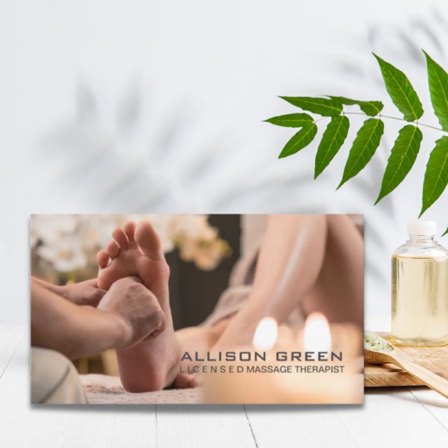 Cartão De Visita Reflexologia Terapêutica de Massagem de Acupresas  (Reflexology Acupressure Foot Massage therapist Business Card)