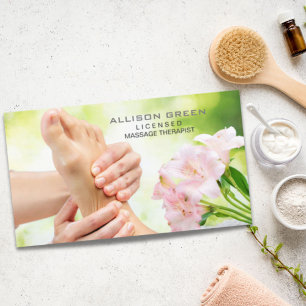 Cartão De Visita Reflexologia Terapêutica de Massagem de Acupresas