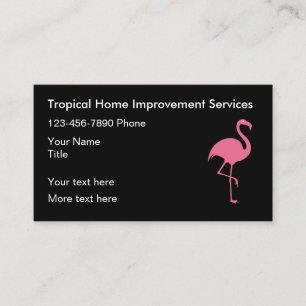 Cartão De Visita Reforma de Casa Flamingo Tropical