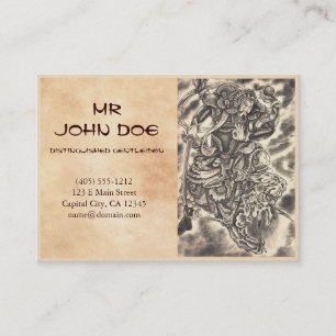 Cartão De Visita Refrigere a luta japonesa do samurai do demónio d