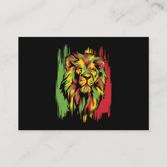 Cartão De Visita Região Africana Lion Rasta jamaicana (Frente)