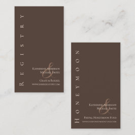 Cartão De Visita Registro de Casamento Simples Moderno - País Brown