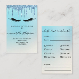 Cartão De Visita Registro Ocupado de Cliente de Extensão Eyelash Az