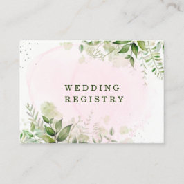 Cartão De Visita Registro Rustic Greenery Blush Pink Airy Weding Re