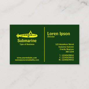 Cartão De Visita Regra do Meio Amarelo - Submarino - Verde Escuro