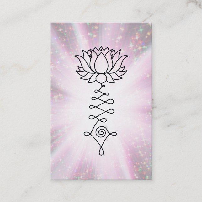 Cartão De Visita *~* Reiki Energy Healing Rays Sparkle Lotus (Frente)