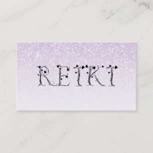 Cartão De Visita *~* REIKI Ivy Tipografia Glitter Lavanda