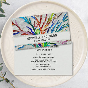 Cartão De Visita Reiki Master Energy Healer Colorida