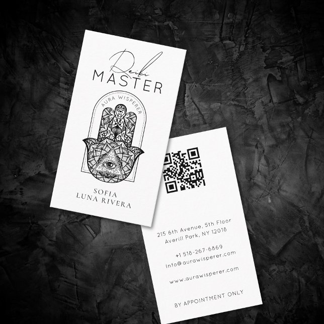 Cartão De Visita Reiki Master Minimalist Hansa Hand Arch (Reiki Master Minimalist Hansa Hand Arch Business Card)