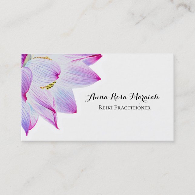 Cartão De Visita *~* Reiki Yoga Energy Healer Light Filtrado Lotus (Frente)
