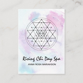 Cartão De Visita *~* Reiki Yoga Massage Pastel Sagrado Geometria