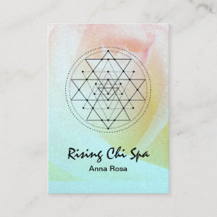 Cartão De Visita *~* Reiki Yoga Rosa Glitter Geometria Sagrada