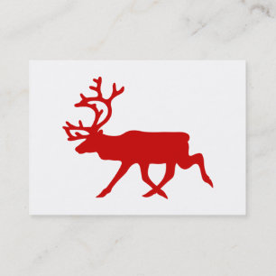 Cartão De Visita Reindeer Vermelho/Silhueta das Caraíbas