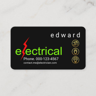 Cartão De Visita Relâmpago Elétrico Minimalista