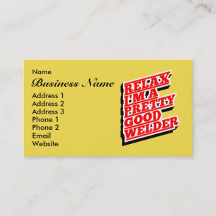 Cartão De Visita Relaxe, sou um bonito soldador