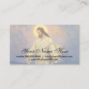 Cartão De Visita Religião Vintage, Jesus Cristo está andando sobre 