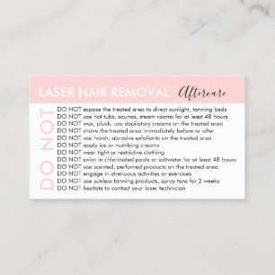 Cartão De Visita Remoção de Cabelo a Laser Evita Conselhos de Cuida