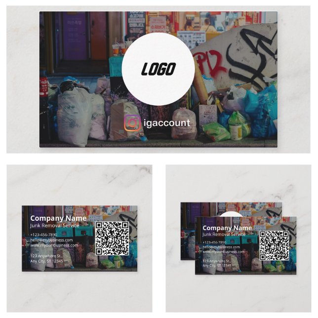 Cartão De Visita Remoção de Entulho Moderna e Simples (Simple Modern Junk Removal Business Card
)