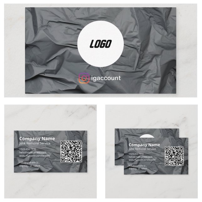 Cartão De Visita Remoção de Lixo de cinza (Grey Junk Removal Business Card
)