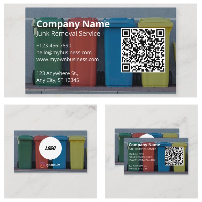 Cartão De Visita Remoção de lixo moderno profissional (Professional Modern Junk Removal Business Card
)