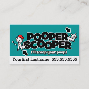 Cartão De Visita Remoção de lixo Pooper Scooper.Texto/cor personali