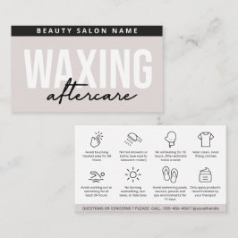 Cartão De Visita Remoção moderna e simples do cabelo da placa de as