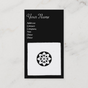 Cartão De Visita RENAISSANCE HARMONY Black White Geométrico Floral