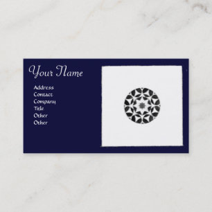 Cartão De Visita RENAISSANCE HARMONY Blue White Geométrico Floral