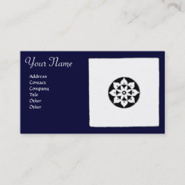 Cartão De Visita RENAISSANCE HARMONY Blue White Geométrico Floral