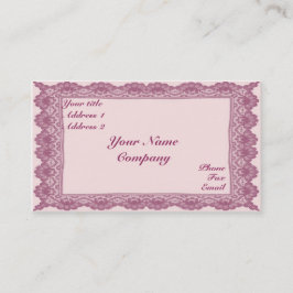 Cartão De Visita rendas e Rosas
