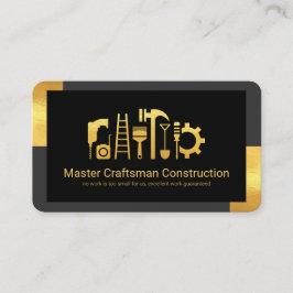 Cartão De Visita Renovação inicial de quadro de tabulação Dourada d